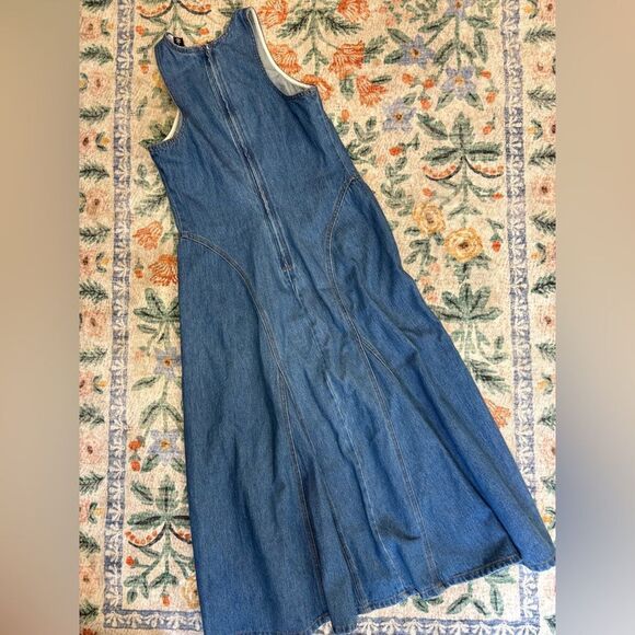 Future Collective Racer Back Denim Midi Dress size 4 Cotton - Picture 7 of 7